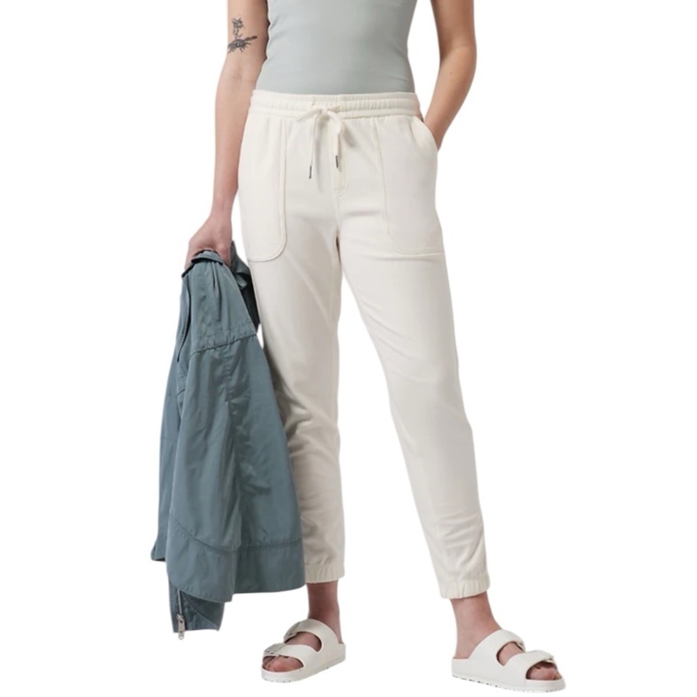 ATHLETA FARALLON JOGGERS Sweatpants Marigold White Casual Women’s Size 0